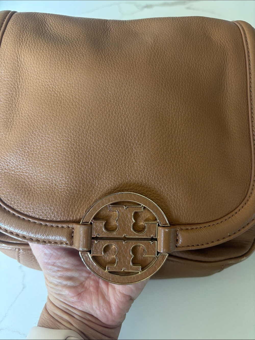 Tory Burch Brown Leather Crossbody with Logo Turnlock - Picture 10 of 10